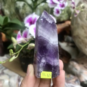 TRỤ ĐÁ PHONG THỦY THẠCH ANH TÍM KT 7,7x3CM, KL 84G (TTi121)