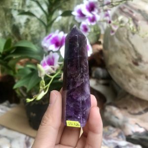 TRỤ ĐÁ PHONG THỦY THẠCH ANH TÍM KT 7,8x2CM, KL 57G (TTi126)