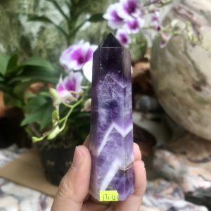 TRỤ ĐÁ PHONG THỦY THẠCH ANH TÍM KT 9x2,5CM, KL 76G (TTi127)