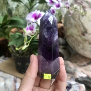 TRỤ ĐÁ PHONG THỦY THẠCH ANH TÍM KT 8,5x2,5CM, KL 75G (TTi130)
