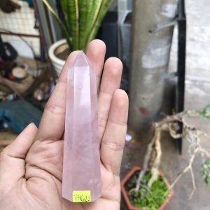 TRỤ ĐÁ PHONG THỦY THẠCH ANH HỒNG KT 9,5x2,3CM, KL 67G (THO22)