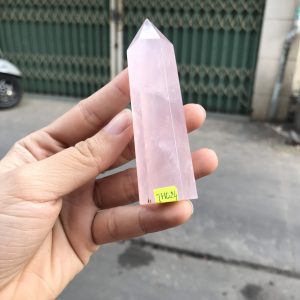 TRỤ ĐÁ PHONG THỦY THẠCH ANH HỒNG KT 9x2,5CM, KL 77G (THO24)