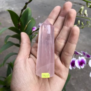 TRỤ ĐÁ PHONG THỦY THẠCH ANH HỒNG KT 8x2,5CM, KL 63G (THO27)