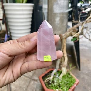 TRỤ ĐÁ PHONG THỦY THẠCH ANH HỒNG KT 6,3x2,8CM, KL 58G (THO31)