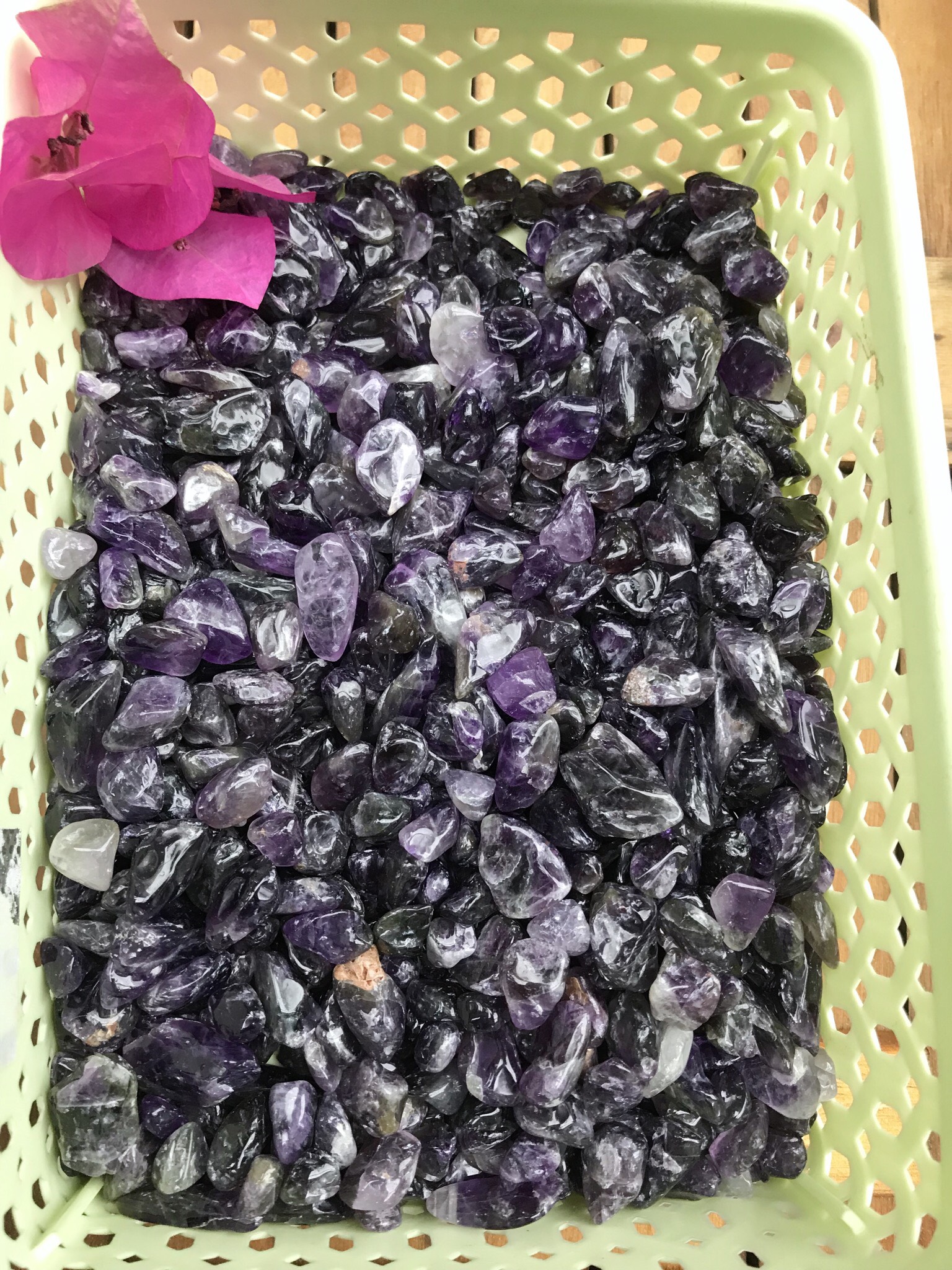 Đá phong thủy Thạch anh tím vụn, túi 100g