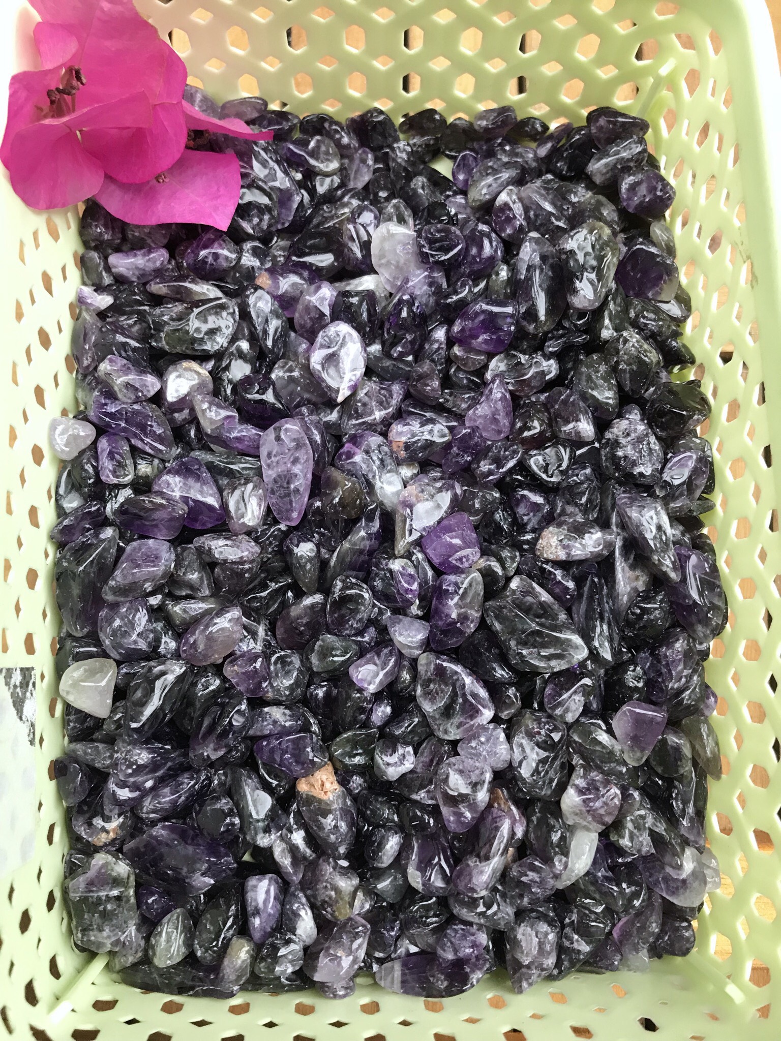 Đá phong thủy Thạch anh tím vụn, túi 100g