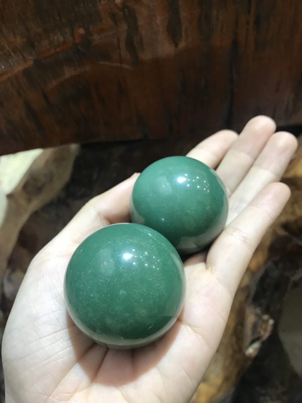 BI CẦU ĐÁ AVENTURINE TỰ NHIÊN, ĐƯỜNG KÍNH TRUNG BÌNH 3,5 CM