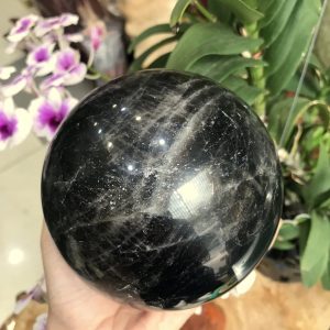 BI CẦU THẠCH ANH ĐEN ĐK 11CM, KL 2,08KG, (BĐE19)
