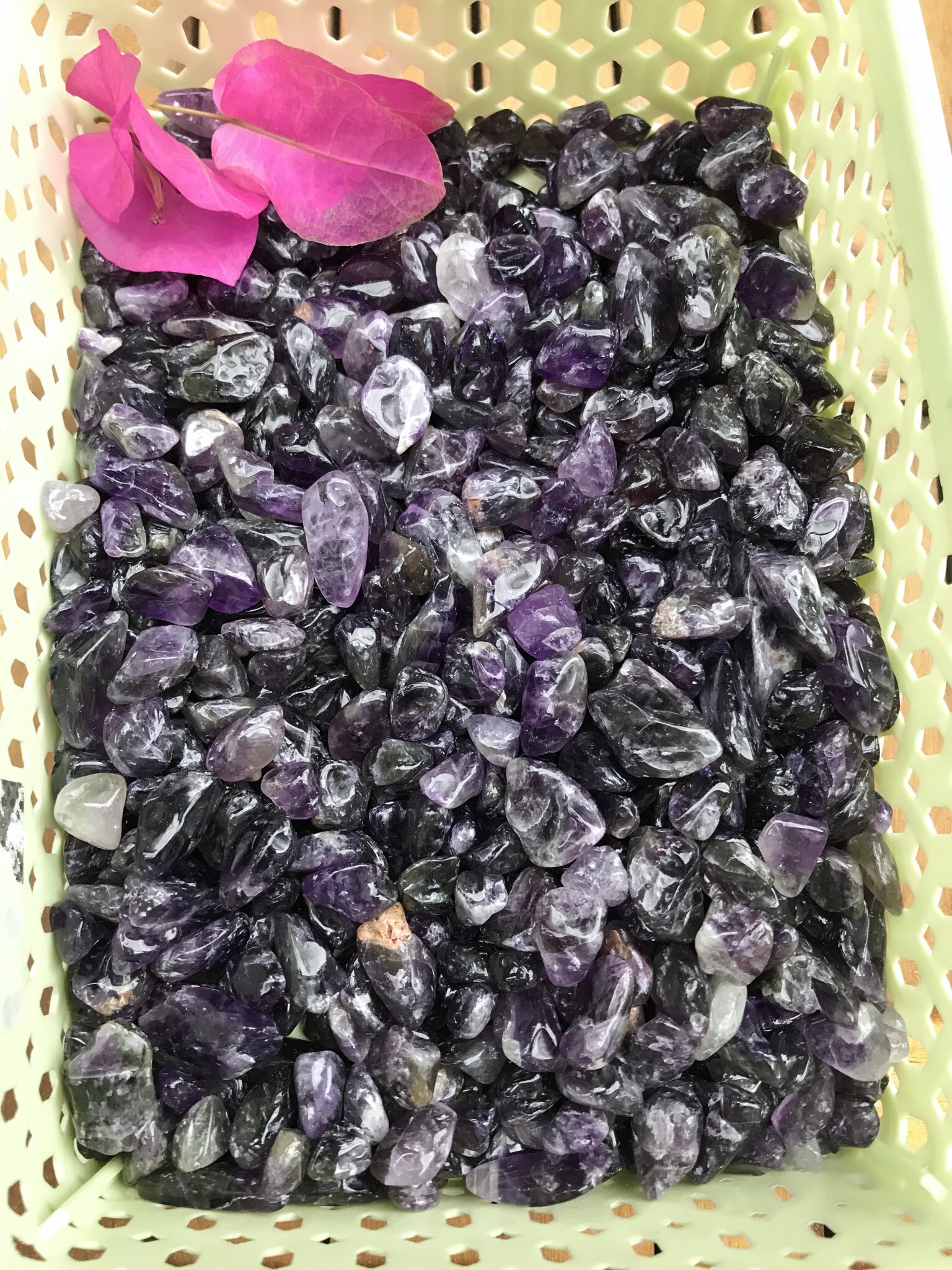 Đá phong thủy Thạch anh tím vụn, túi 100g