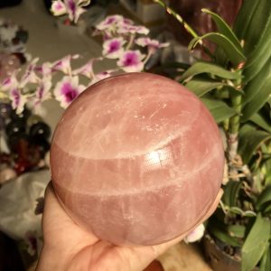 QUẢ CẦU PHONG THỦY THẠCH ANH HỒNG CÓ SAO KL 2KG. ĐK 11CM (BH43)