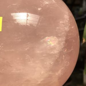 QUẢ CẦU PHONG THỦY THẠCH ANH HỒNG CÓ SAO KL 3,057KG. ĐK 12,5CM (BH55)