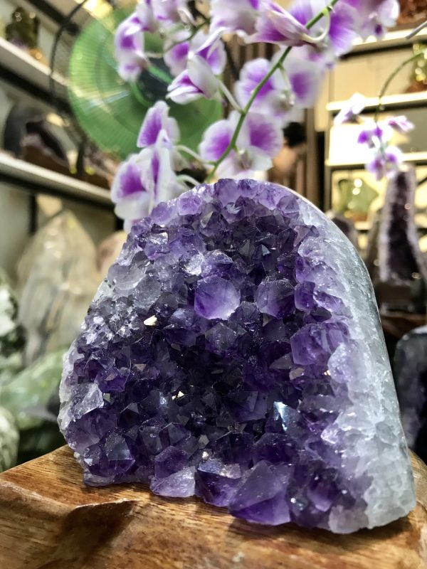 THẠCH ANH TÍM ĐỂ BÀN LÀM VIỆC KT: 10x11CM, KL 837G (TIM624)