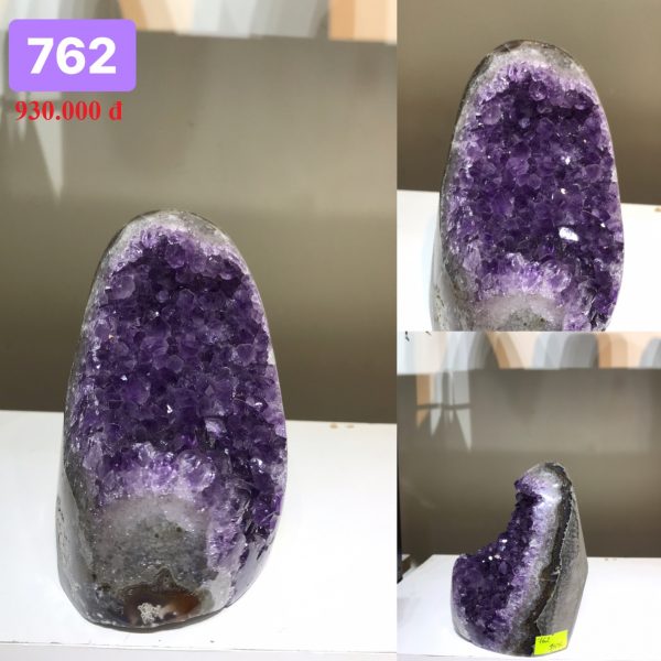 Hốc thạch anh tím nhỏ - Amethyst geode 13x8cm(MS : 762)