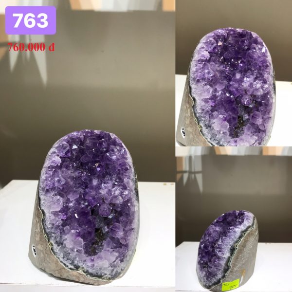 Hốc thạch anh tím nhỏ - Amethyst geode 9x7cm(MS : 763)