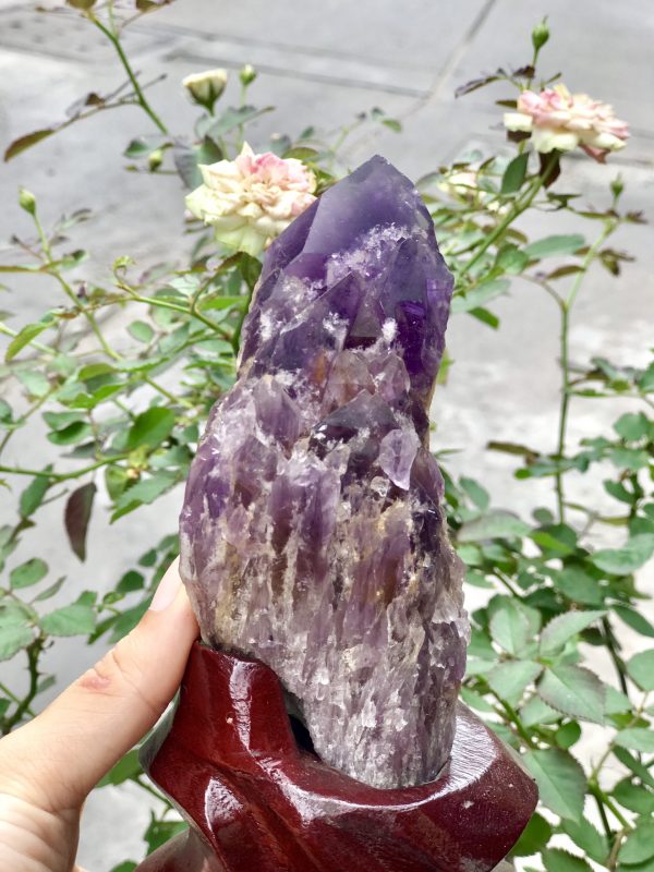 THẠCH ANH TÍM BIẾN THỂ THÁP – BAHIA AMETHYST BOUQUET (TRT11) 19 X 6 CM