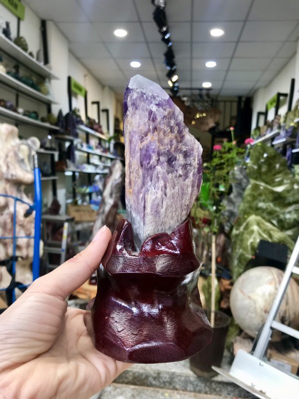 THẠCH ANH TÍM BIẾN THỂ THÁP – BAHIA AMETHYST BOUQUET (TRT11) 19 X 6 CM