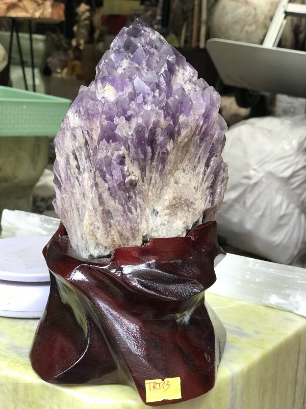 Thạch anh tím biến thể tháp - BAHIA AMETHYST BOUQUET (TRT13) 22 X 13 Cm