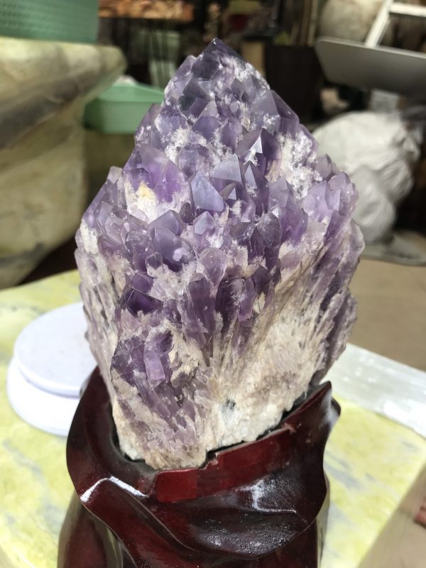 Thạch anh tím biến thể tháp - BAHIA AMETHYST BOUQUET (TRT13) 22 X 13 Cm