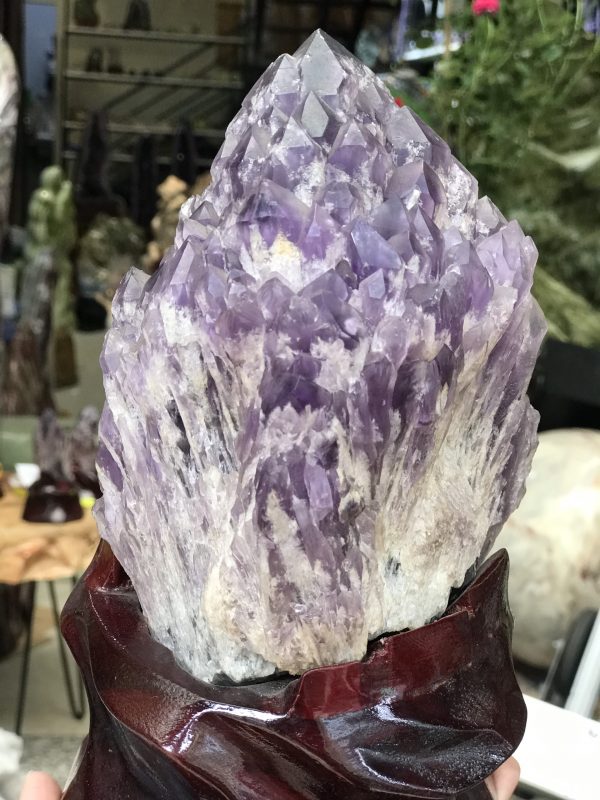 Thạch anh tím biến thể tháp - BAHIA AMETHYST BOUQUET (TRT13) 22 X 13 Cm