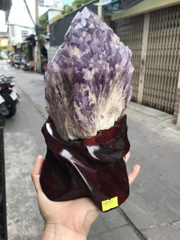 Thạch anh tím biến thể tháp - BAHIA AMETHYST BOUQUET (TRT13) 22 X 13 Cm