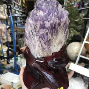 Thạch anh tím biến thể tháp - BAHIA AMETHYST BOUQUET (TRT13) 22 X 13 Cm