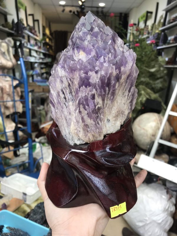 Thạch anh tím biến thể tháp - BAHIA AMETHYST BOUQUET (TRT13) 22 X 13 Cm