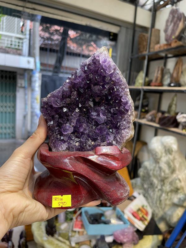 Miếng thạch anh tím - Amethyst Cluster - KT : 17,5 x 11 cm ( TRT14)