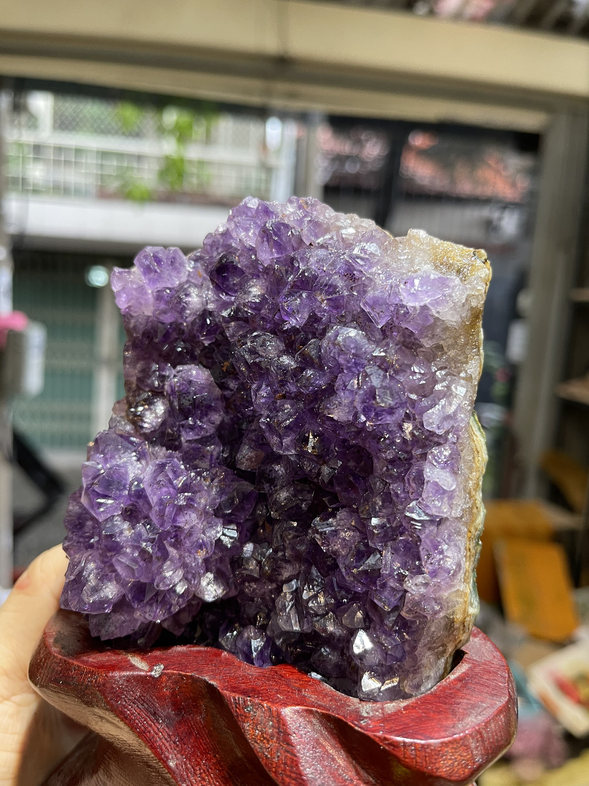 Miếng thạch anh tím - Amethyst Cluster - KT : 16,5 x 9 cm ( TRT16)