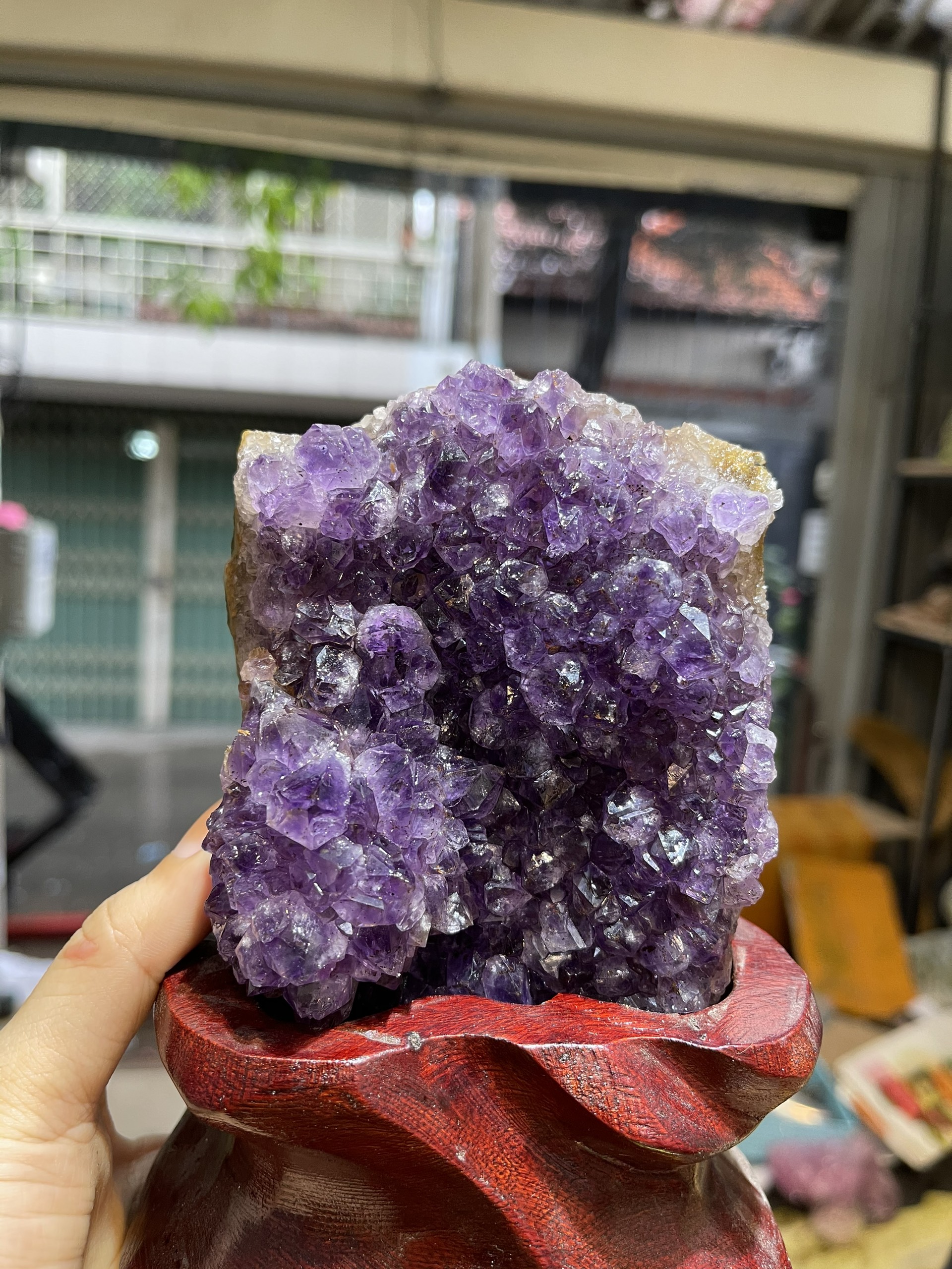 Miếng thạch anh tím - Amethyst Cluster - KT : 16,5 x 9 cm ( TRT16)