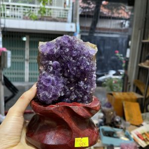 Miếng thạch anh tím - Amethyst Cluster - KT : 16,5 x 9 cm ( TRT16)