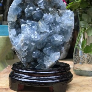Miếng đá Celestine - Celestite Crystal Cluster KT 22X14cm , 3.248kg (CLT02)