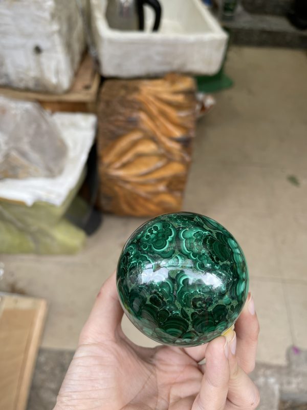 Quả cầu đá lông công - MALACHITE