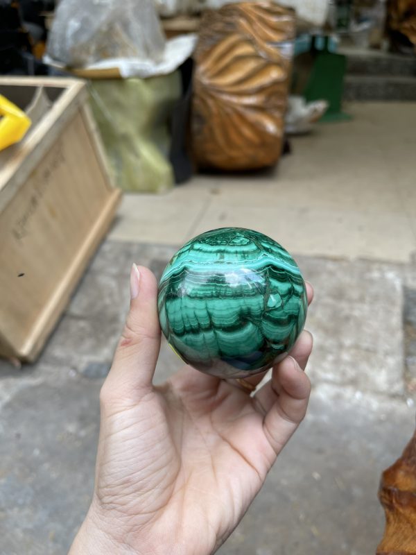 quả cầu đá malachite, đá khổng tước