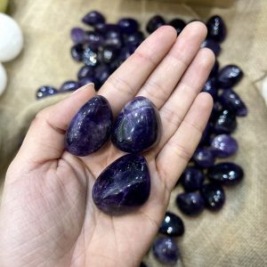 PALM AMETHYST - thạch anh tím dạng viên - đá màu tím sưu tầm, thanh tẩy