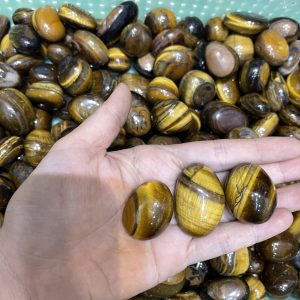 PALM TIGER EYE - đá mắt hổ vàng dạng viên - đá màu tím sưu tầm, thanh tẩy