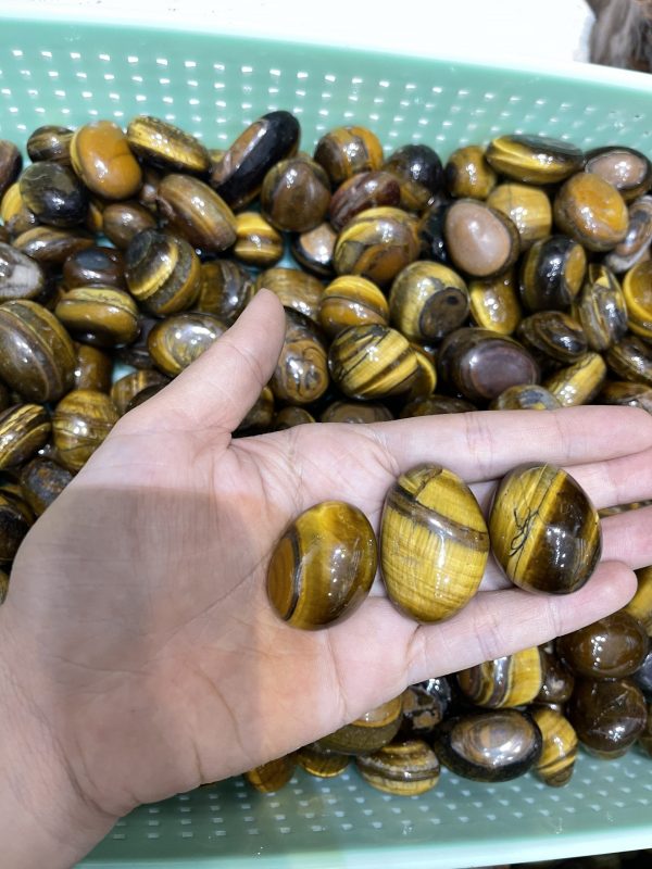 PALM TIGER EYE - đá mắt hổ vàng dạng viên - đá màu tím sưu tầm, thanh tẩy