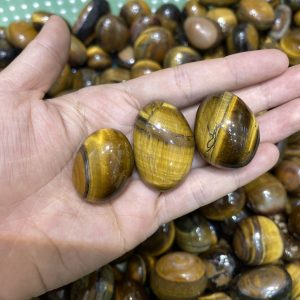 PALM TIGER EYE - đá mắt hổ vàng dạng viên - đá màu tím sưu tầm, thanh tẩy