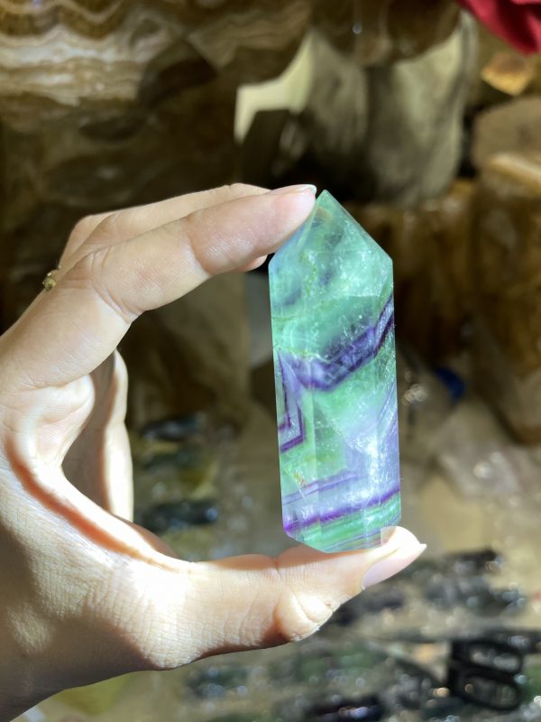 Trụ đá fluorit nhiều màu - FLUORIT RAINBOW POINT