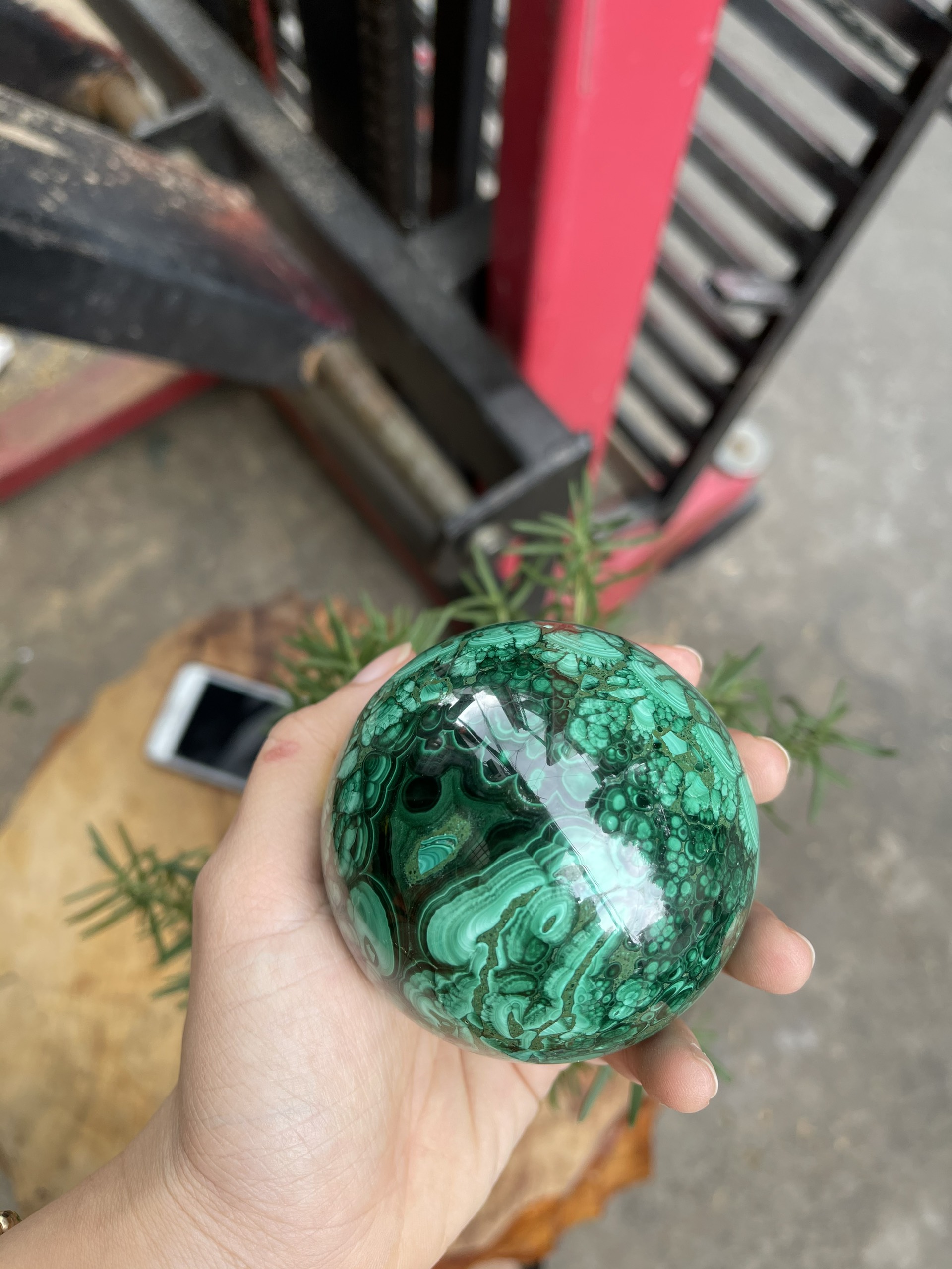 Bi Đá MALACHITE 0.730kg - Dk : 7.3cm (MS : MLC04)