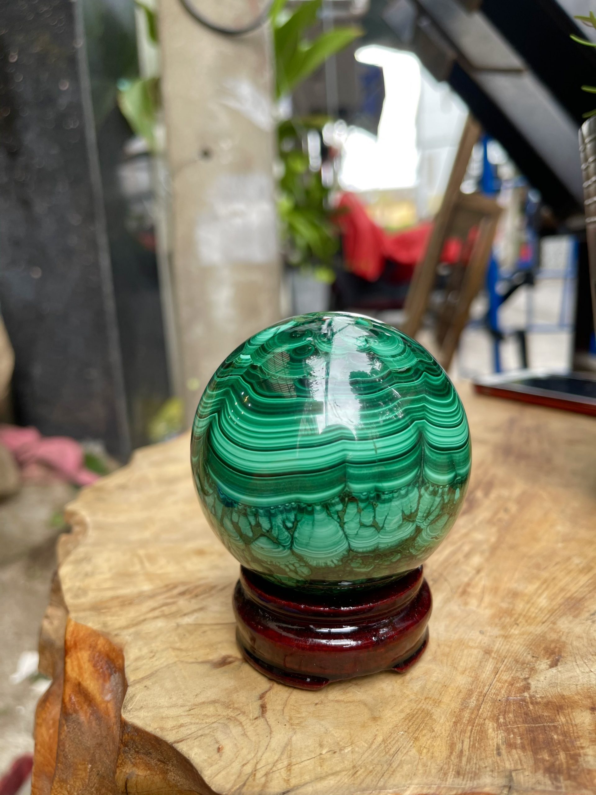 Bi Đá MALACHITE 0.730kg - Dk : 7.3cm (MS : MLC04)
