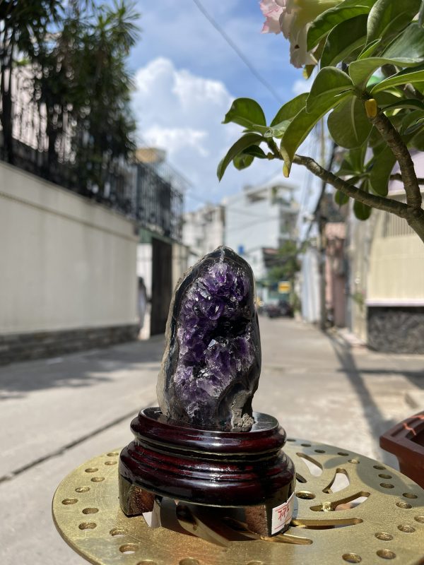 Bông thạch anh tím đậm - AMETHYST GEODE KT 13.5X6.5 CM (MS: TIM773)