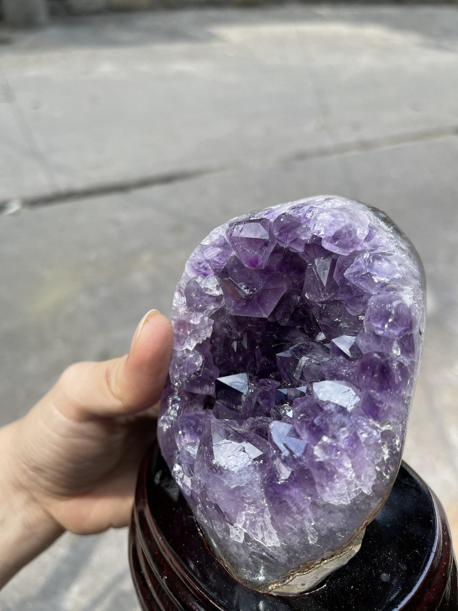 Bông thach anh tím đậm - AMETHYST GEODE KT 13 x 9 CM (MS: TIM774)