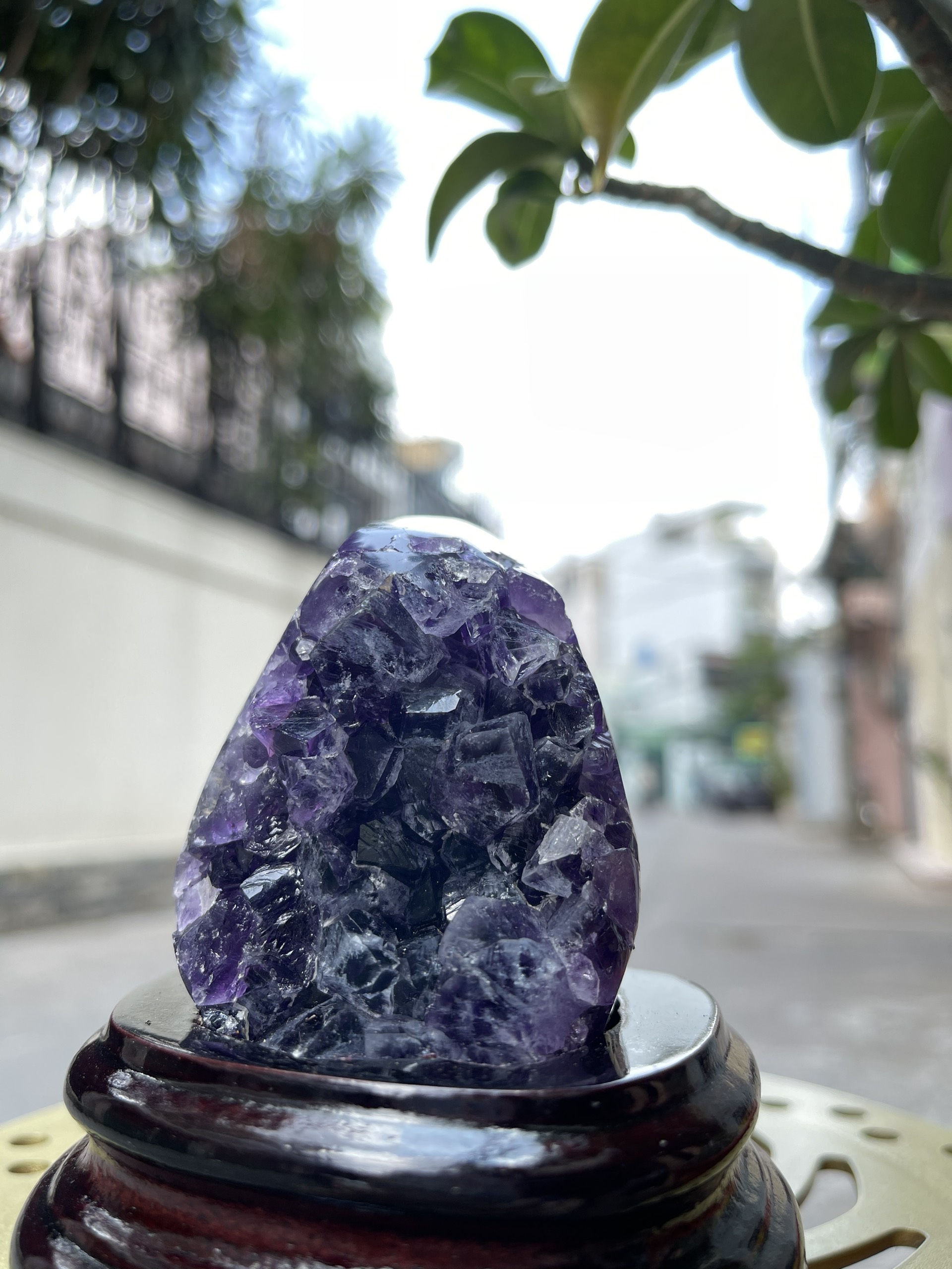 Bông thach anh tím đậm - AMETHYST GEODE KT 12x 6 CM (MS: TIM775)