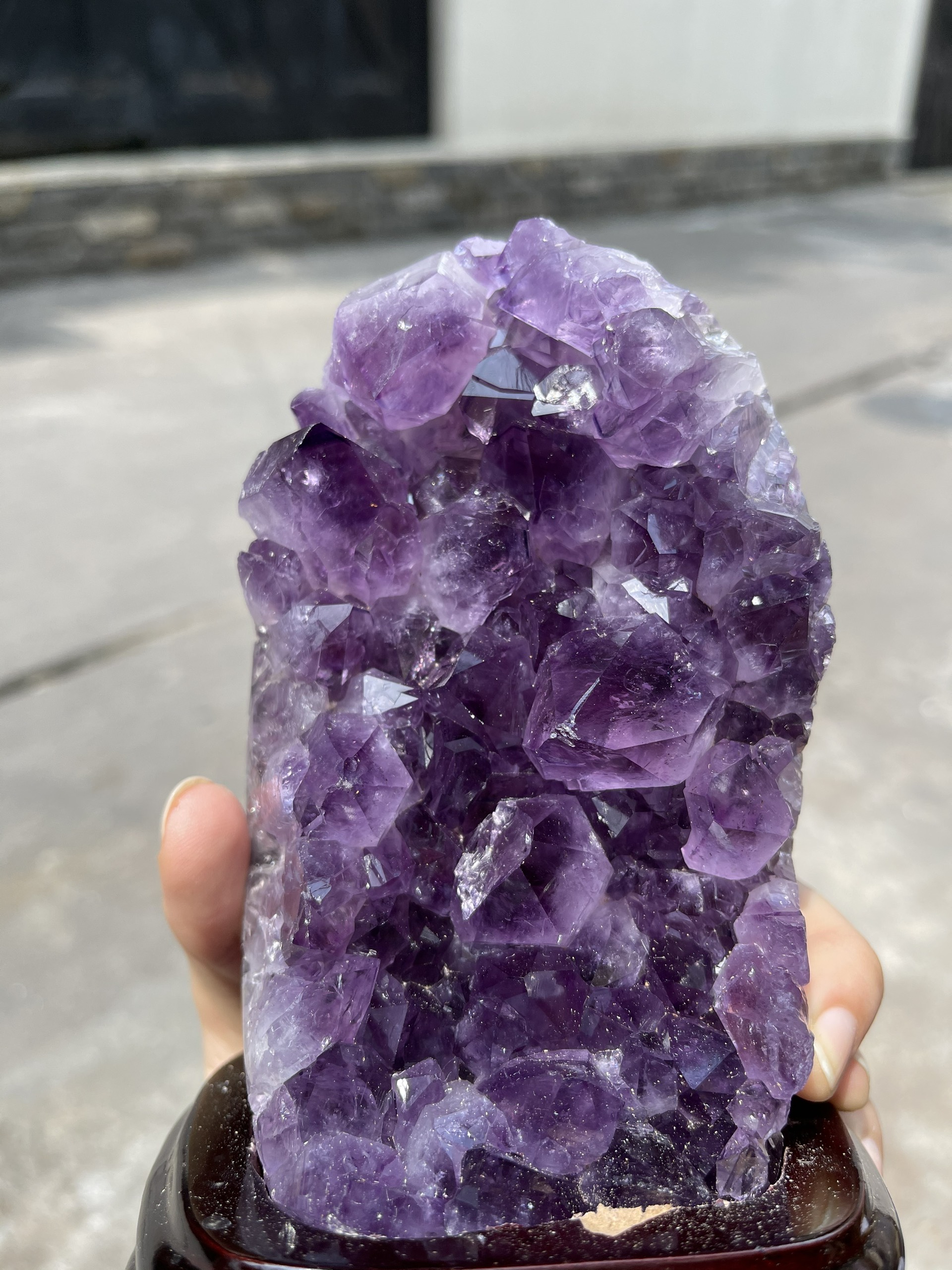 Bông thạch anh tím đậm - AMETHYST GEODE KT 18.5x9 CM (MS: TIM778)