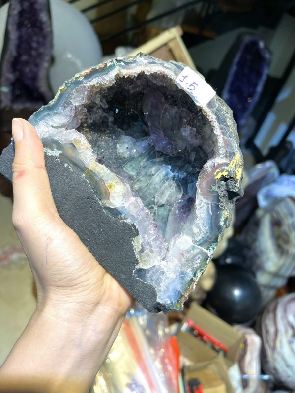 Hốc thạch anh tím - Amethyst Geode - KT : 12x13 (T82)