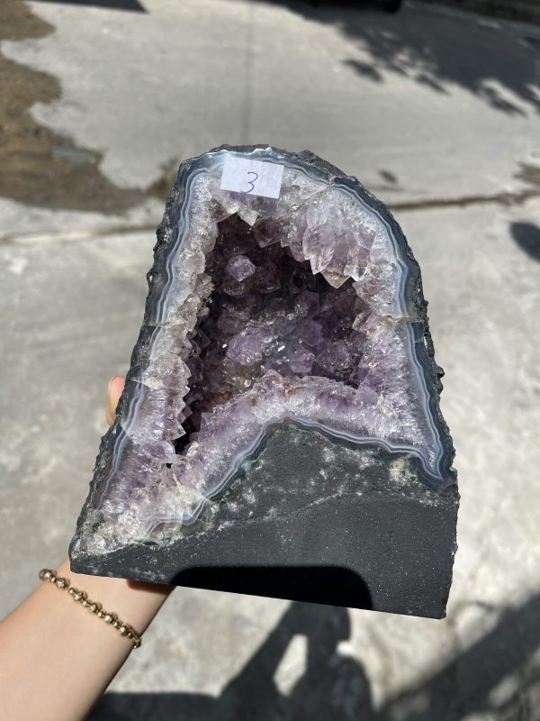 Hốc thạch anh tím - Amethyst Geode - KT : 17 x 15cm, 3kg (T89)