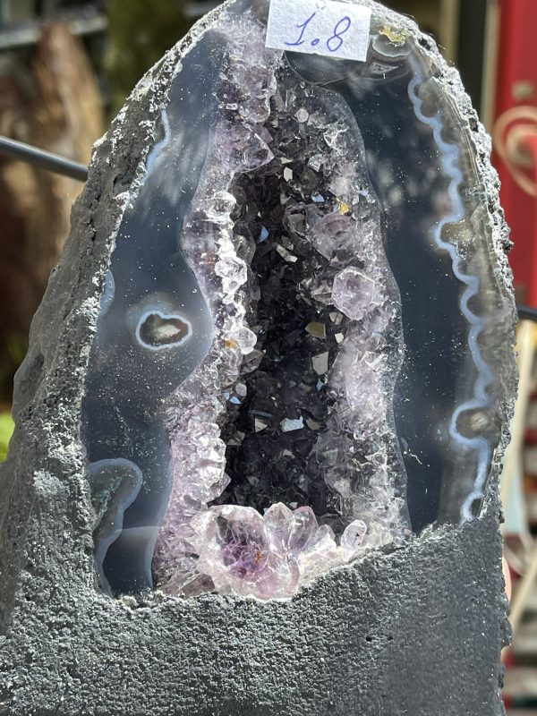 Hốc thạch anh tím - Amethyst Geode - KT : 16x11cm, 1.8kg (T88)