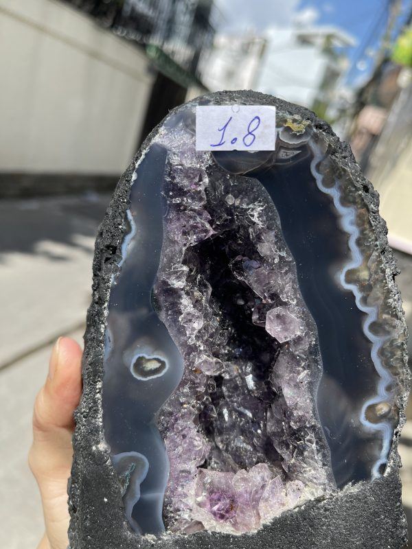 Hốc thạch anh tím - Amethyst Geode - KT : 16x11cm, 1.8kg (T88)