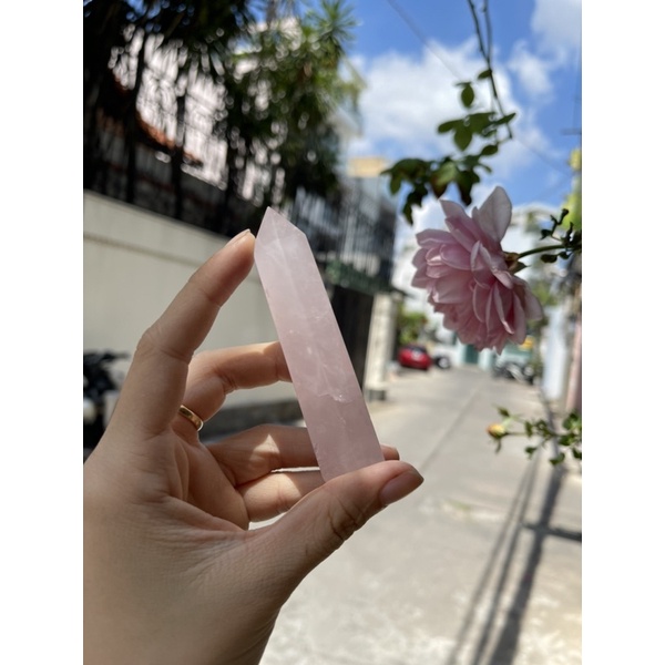 Trụ đá Thạch Anh Hồng - trụ đá thanh tẩy - đá tarot