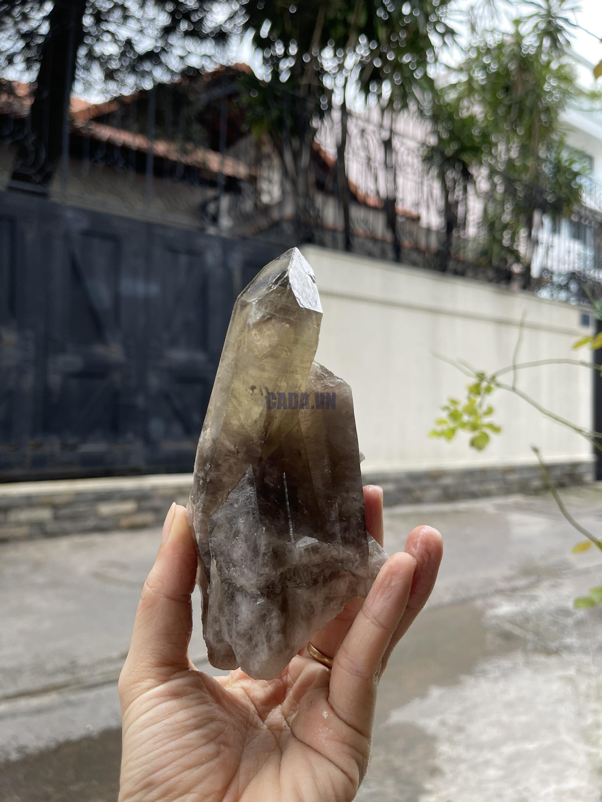 CỤM TINH THỂ THẠCH ANH KHÓI VÀNG - Smoky citrine quartz